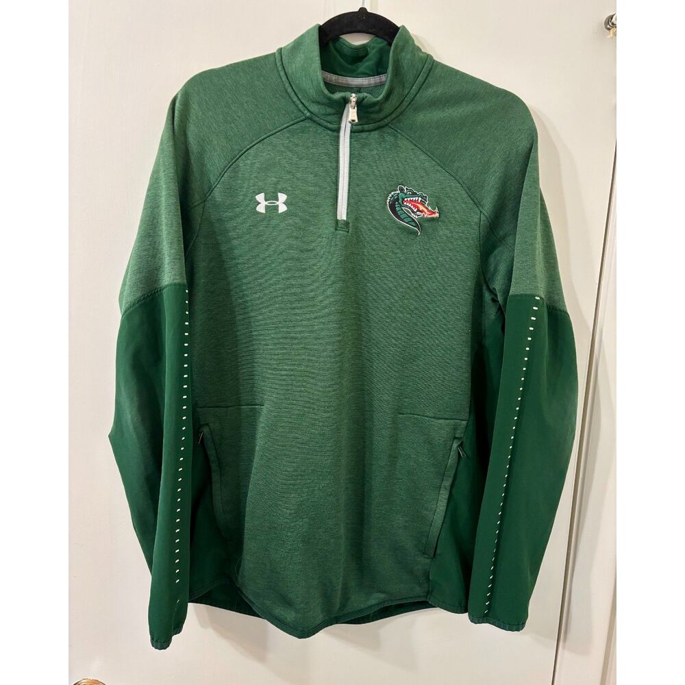 Reebok Boutique Vector Dragon Teal Spruce Green Mens Medium Track Jacket 1/4 Zip